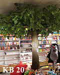 Knstlicher Baum in einem Buchladen
